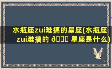 水瓶座zui
难搞的星座(水瓶座zui
难搞的 🐒 星座是什么)